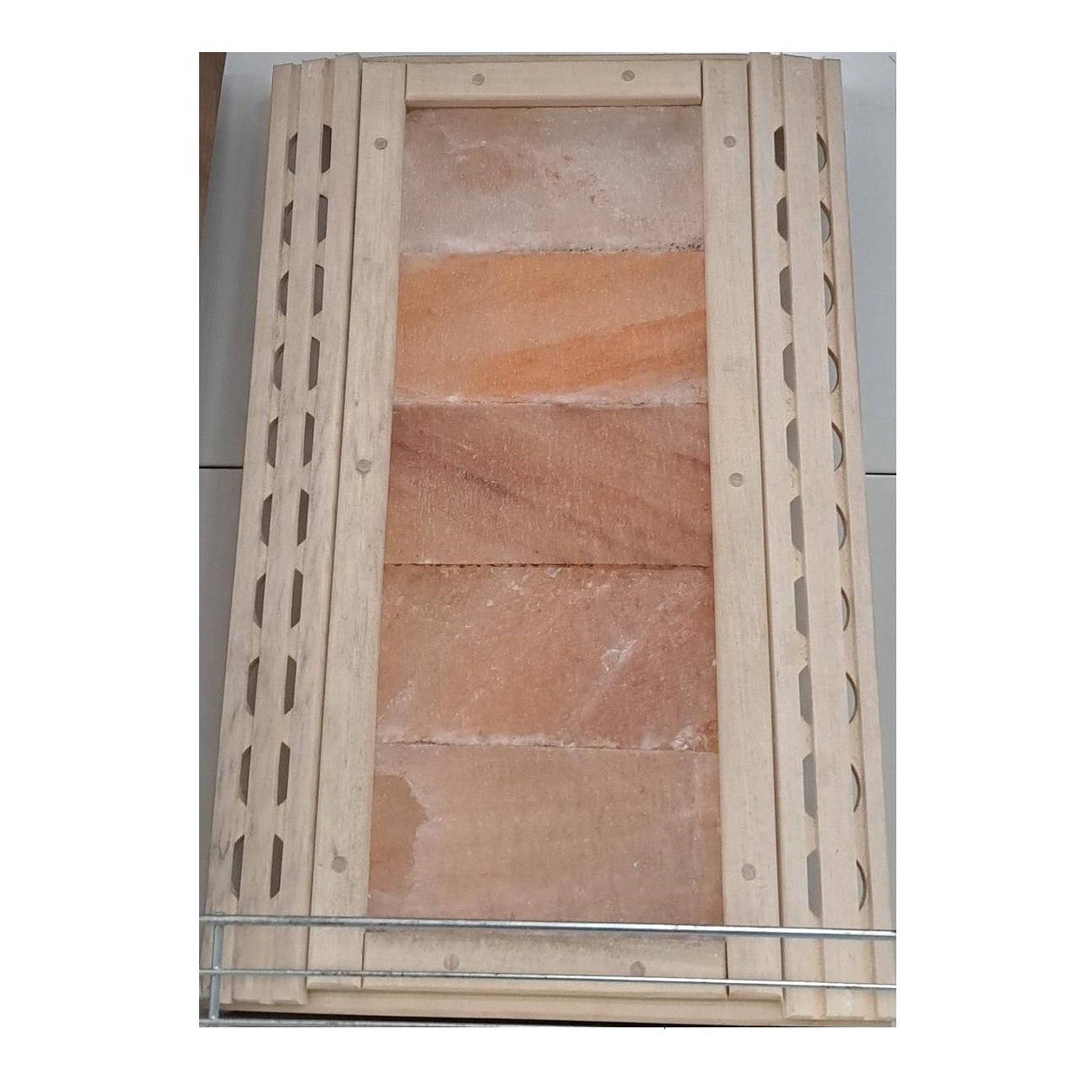 Абажур для бани угловой Узорный из гималайской соли, 5 плиток, липа