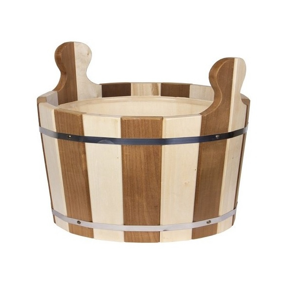 Ушат Банная линия Капучино15 л с пластиковой вставкой, липа 12-425