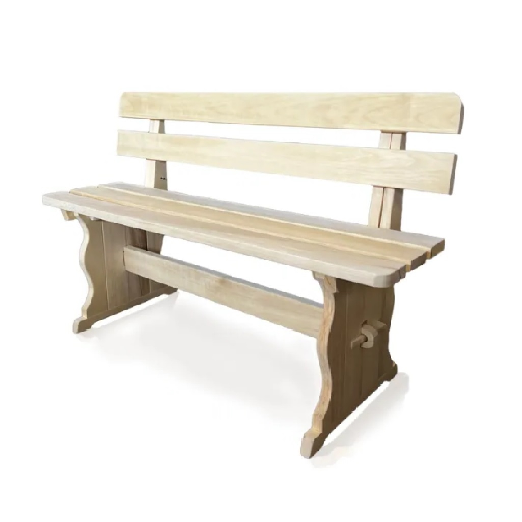 Лавка со спинкой, деревянная, осина, 300х440х1000 мм для бани и сауны