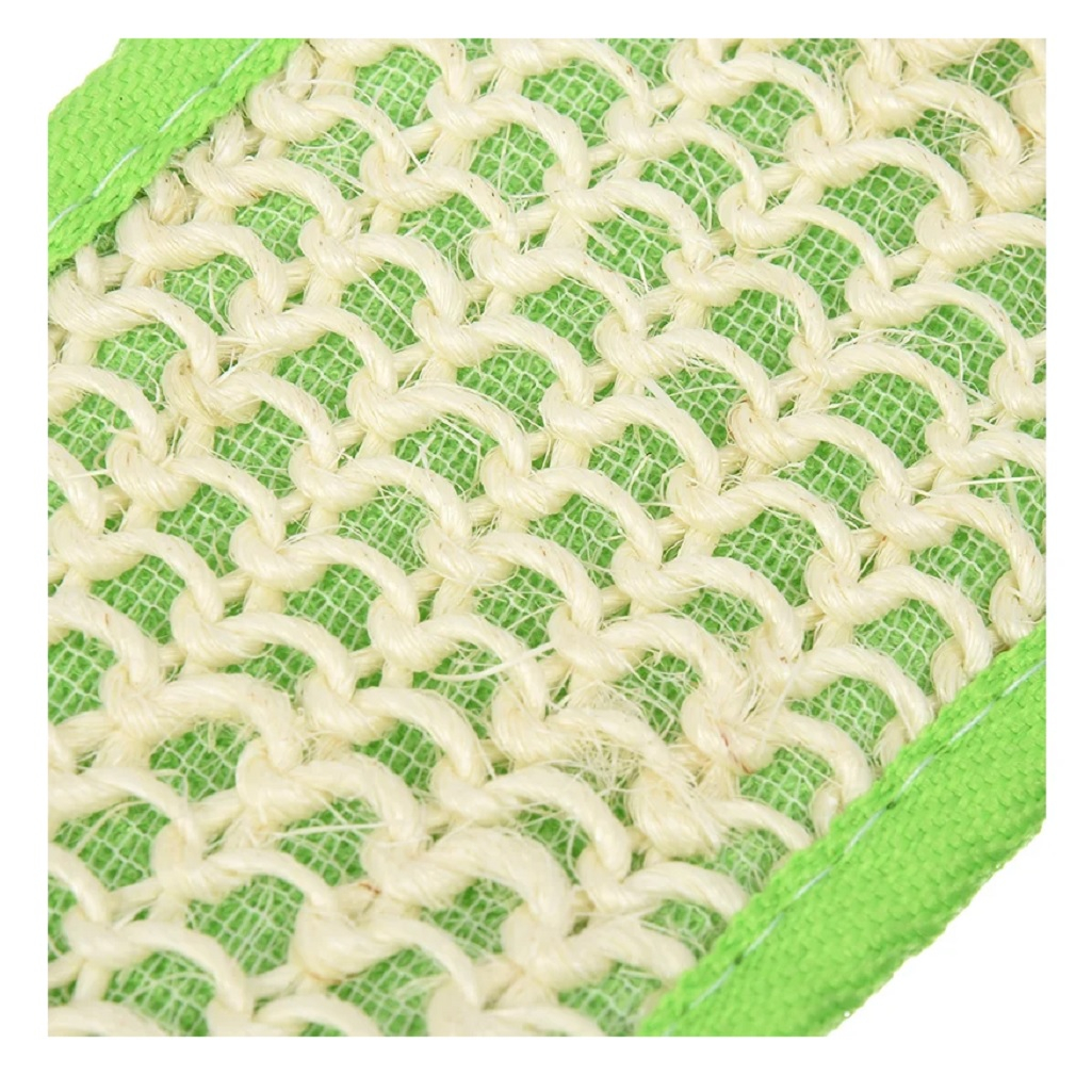 Мочалка Банные штучки из сизаля с ручками, лента с сегментами хлопка, 8x70 см, 8x80 см