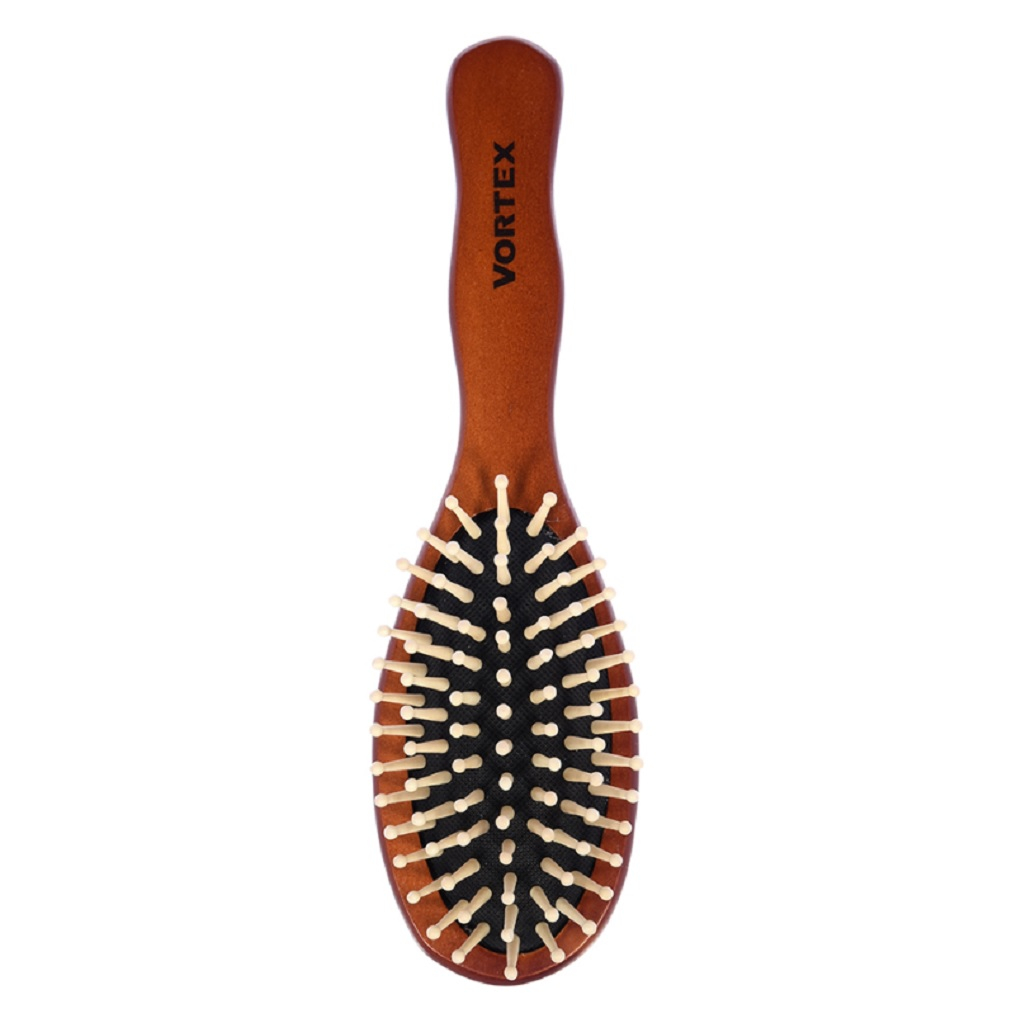 Расческа деревянная массажная Vortex, овал, с деревянными зубчиками 3.5х6х22.5 см