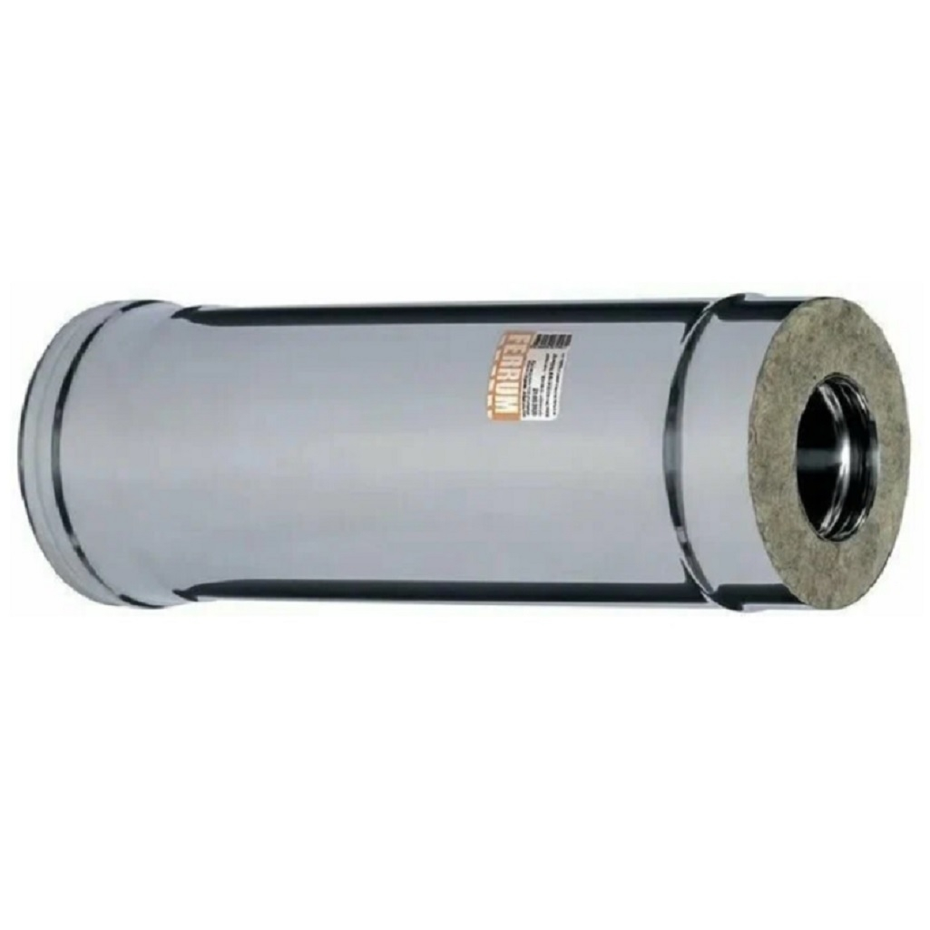 Труба  для дымохода Ferrum d 130x200 мм, сталь 0.5 мм, сэндвич-конструкция, длина 0.5 м