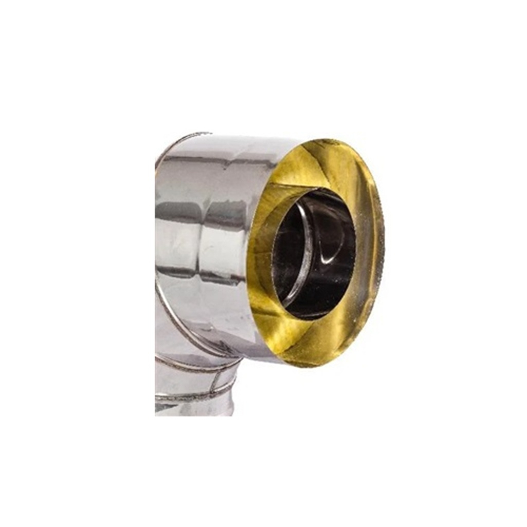 Отвод (колено) дымохода Ferrum К 130х200 мм, угол 90 гр., сталь 0.5 мм, сэндвич-конструкция