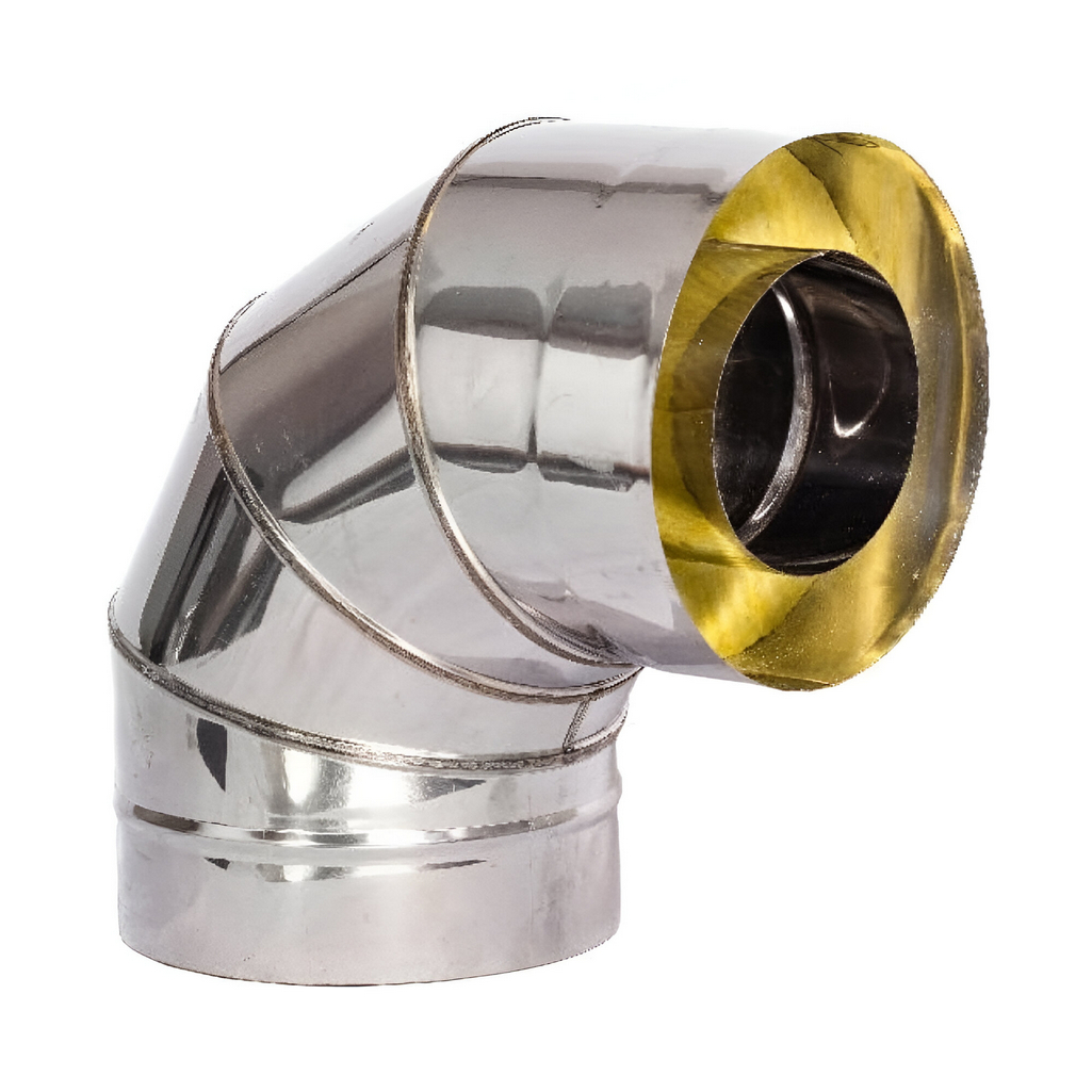 Отвод (колено) дымохода Ferrum К 180х280 мм, угол 90 гр., сталь, сэндвич-конструкция