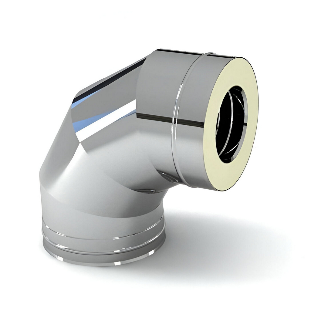 Отвод (колено) дымохода Ferrum К d 180х280 мм, угол 90 гр., сталь 0.8 мм, сэндвич-конструкция