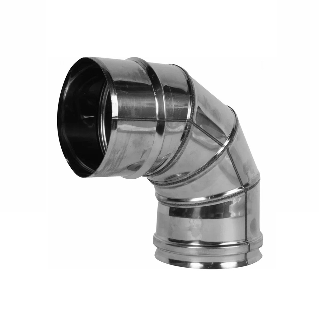 Отвод (колено) дымохода Ferrum d120 мм, угол 90 гр., сталь 0.8 мм