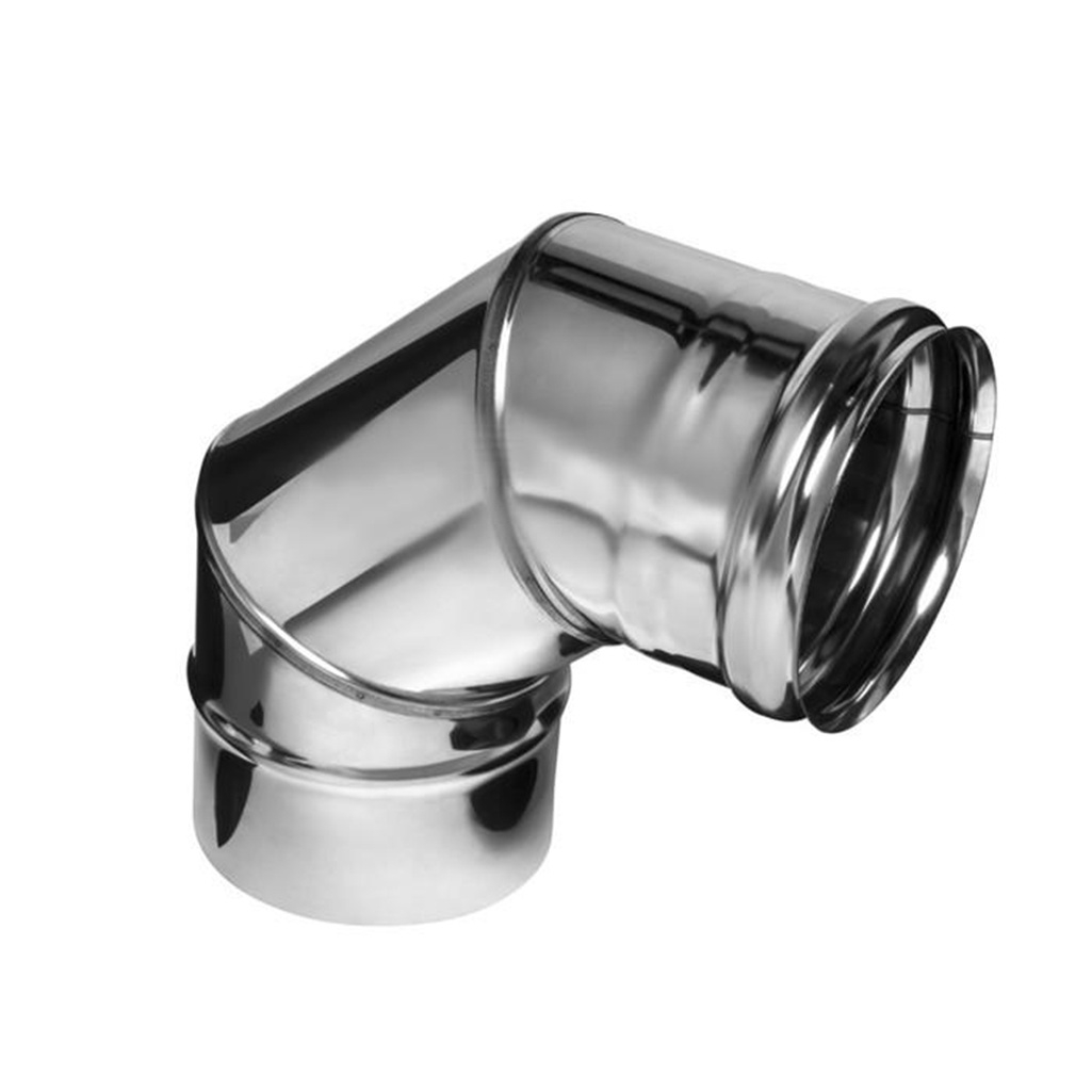 Отвод (колено) дымохода Ferrum d150 мм, угол 90 гр., сталь 0.8 мм