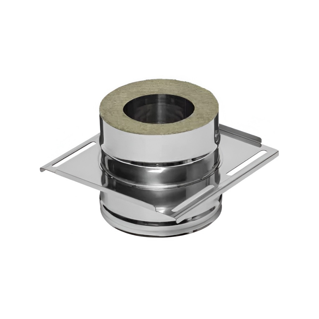 Площадка монтажная для дымохода Ferrum К f3203, d 115х200 мм,  нержавеющая сталь 2 мм