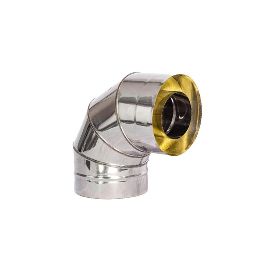 Отвод (колено) дымохода 100х180 мм, угол 90 гр., сталь 0.5 мм, сэндвич-конструкция