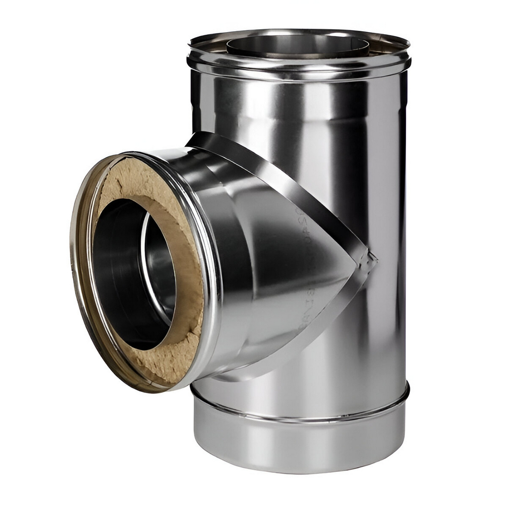 Тройник для дымоходов d 120х200 мм, угол 90 гр., сталь 0.5 мм, сэндвич-конструкция