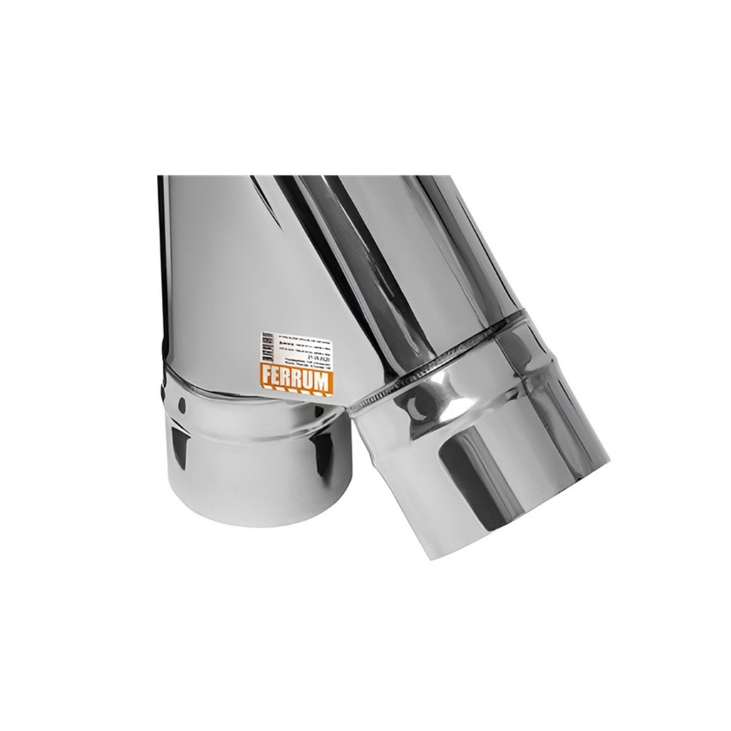 Тройник для дымохода Ferrum К d 120 мм, угол 135гр., сталь 0.8 мм, одностенный