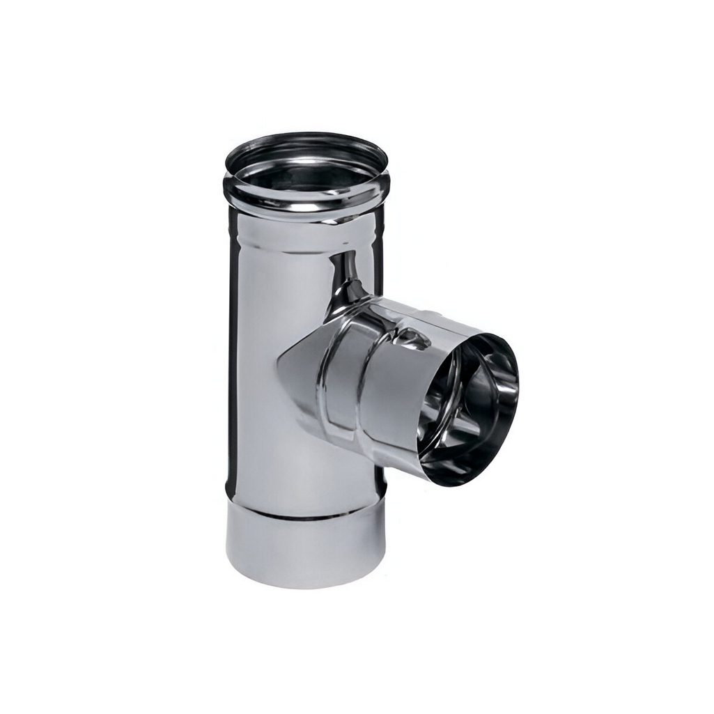 Тройник для дымоходов Ferrum К d 150 мм, угол 90 гр., сталь 0.8 мм, одностенный