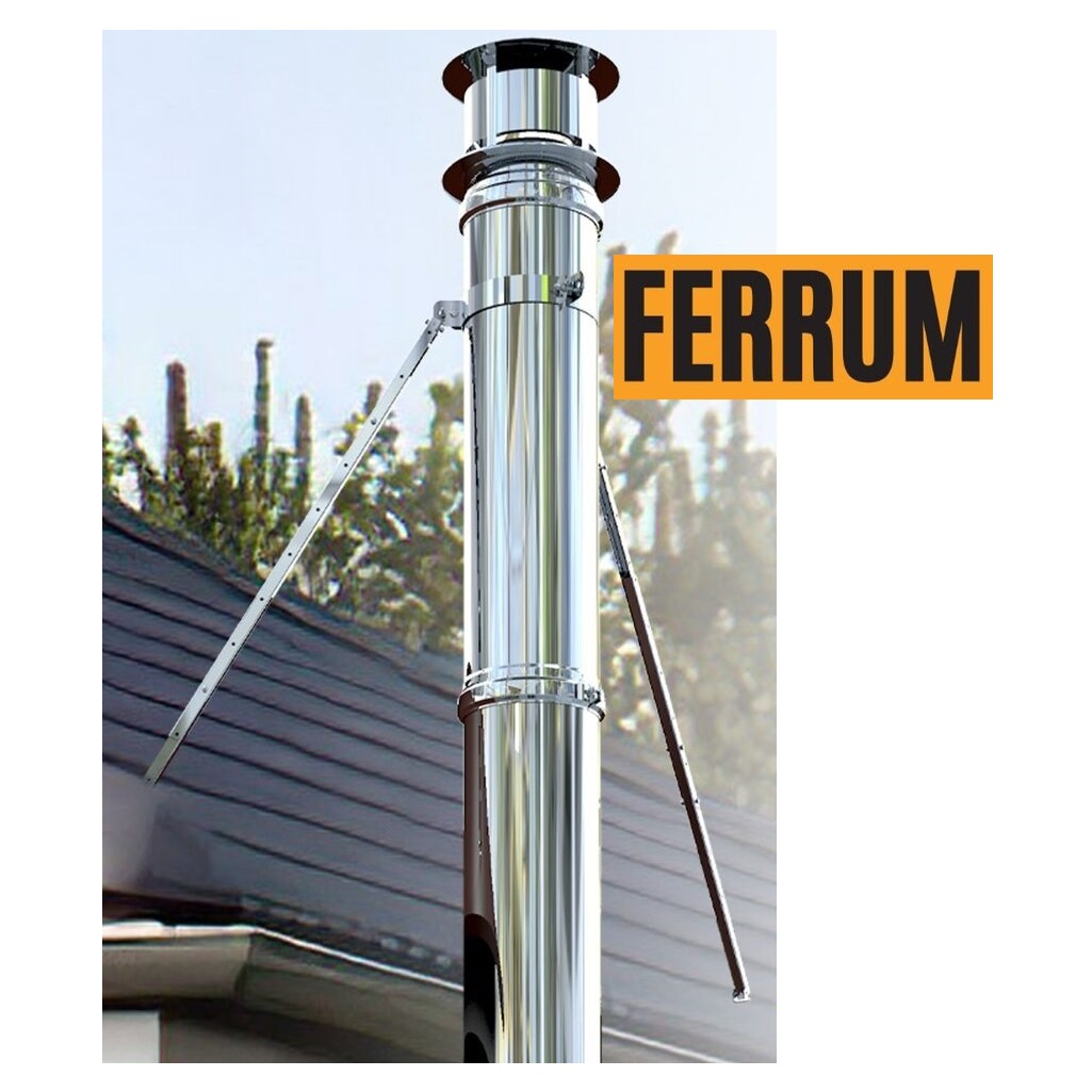 Опора телескопическая Ferrum  f6301,  L=1000-1800 мм, для жесткой фиксации дымохода на кровле