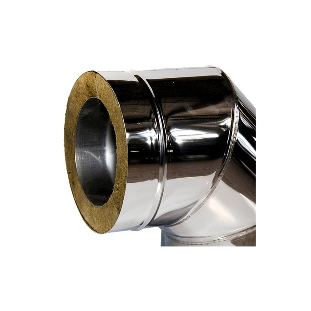 Отвод (колено) дымохода 150х230 мм, угол 90 гр., сталь 0.5 мм, сэндвич-конструкция