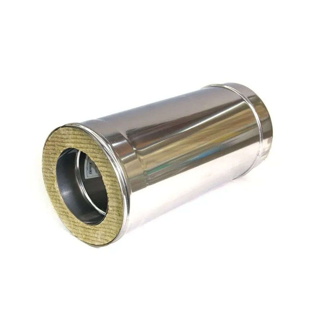 Труба для дымохода 100х180 мм, сталь 0.5 мм, сэндвич-конструкция, длина 0.25 м