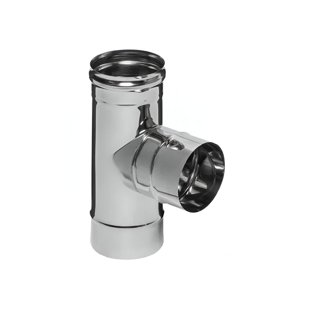 Тройник для дымоходов Ferrum К d 150 мм, угол 90 гр, сталь 0.5 мм, одностенный