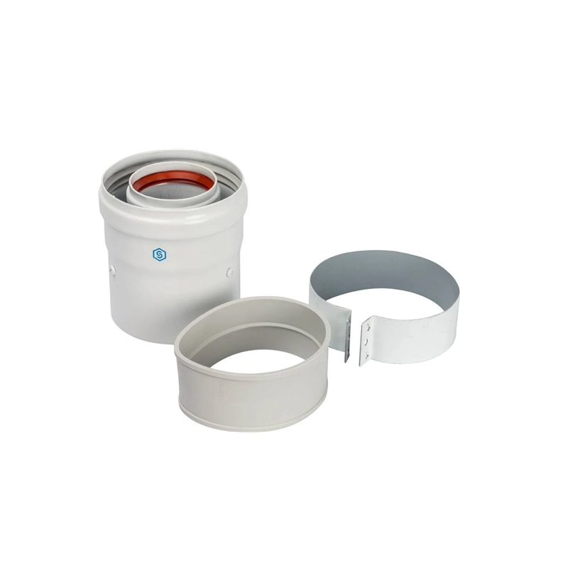 Элемент дымохода DN60/100 адаптер для котла вертикальный коаксиальный SCA-6010-210100