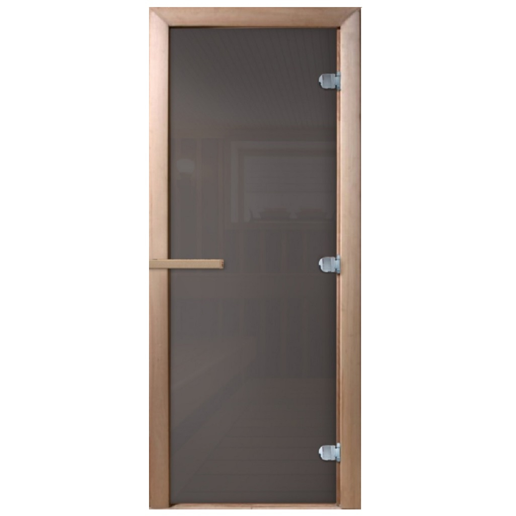 Дверь Doorwood Сумерки, Графит, матовая, 1900х700 мм, стекло 8 мм, 3 петли, коробка осина