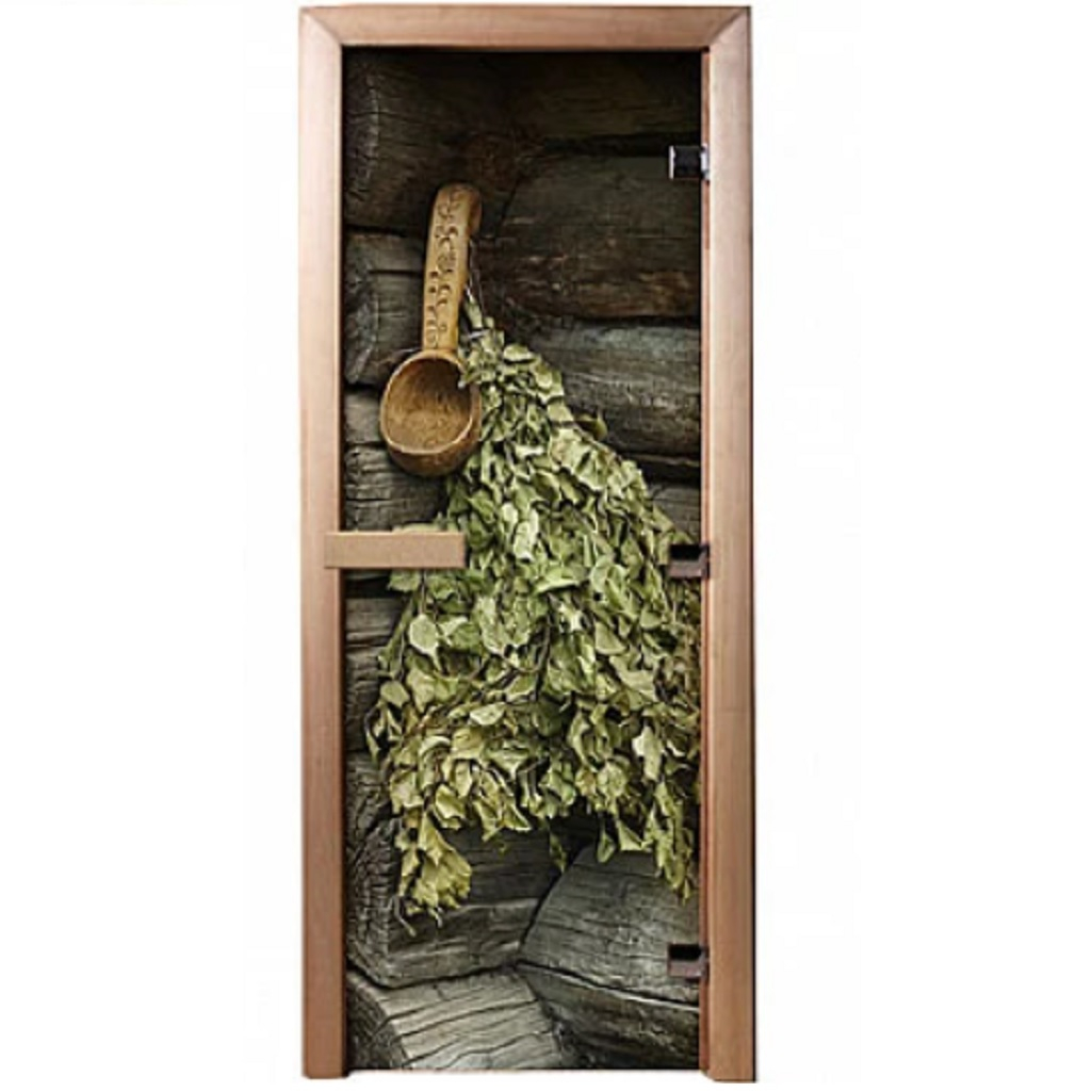 Дверь Doorwood с фотопечатью А003, 1900х700 мм, стекло 8 мм, 3 петли, лиственная