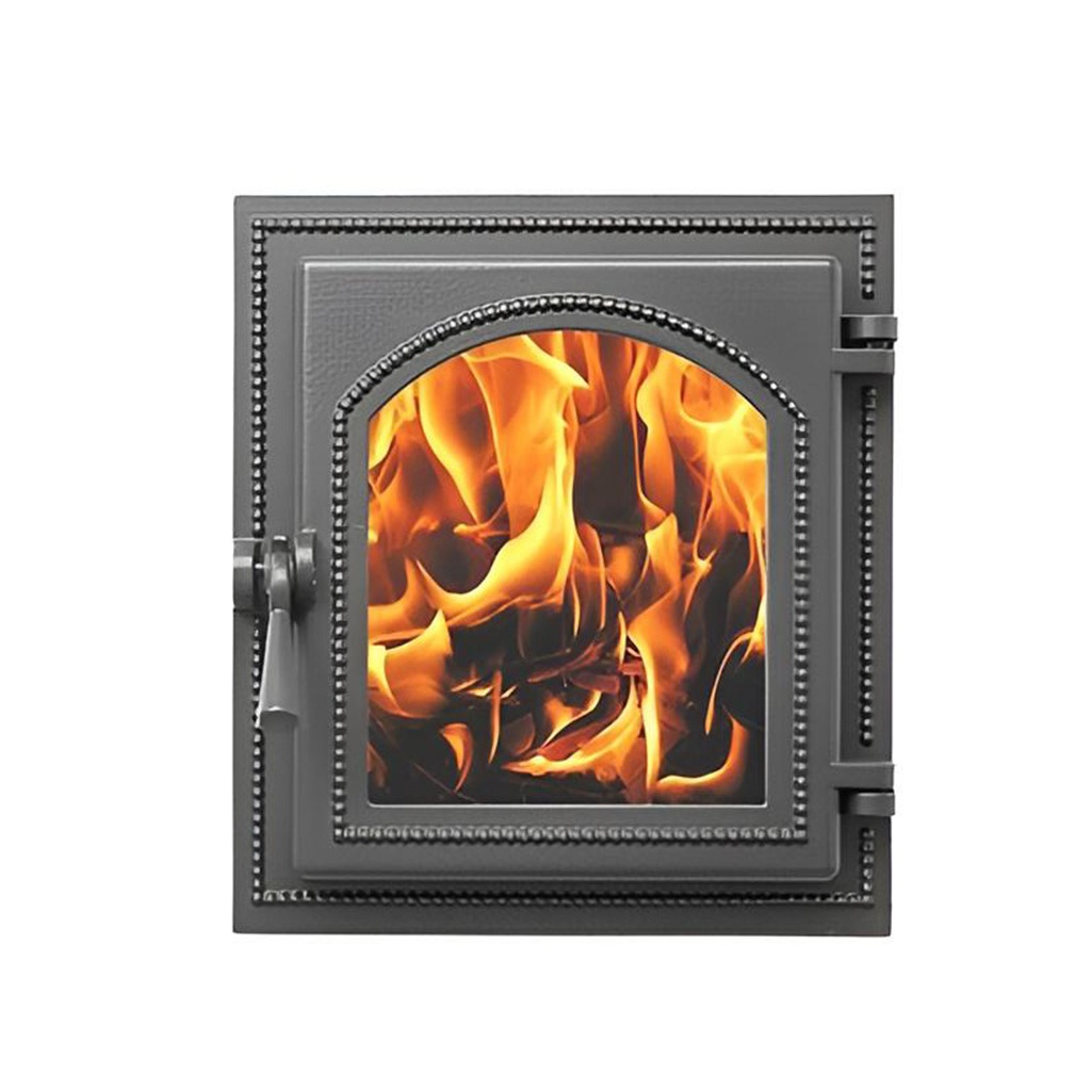 Дверка каминная со стеклом Везувий 220, 290х325 мм, чугун, антрацит