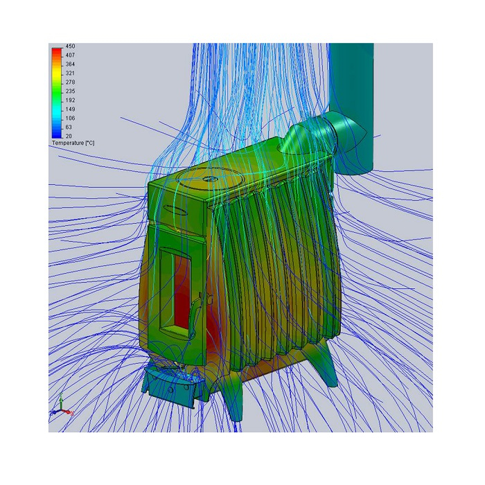 Печь отопительная TMF Огонь-батарея 9 лайт антрацит, 13 кВт, d 120 мм, до 200 куб.м