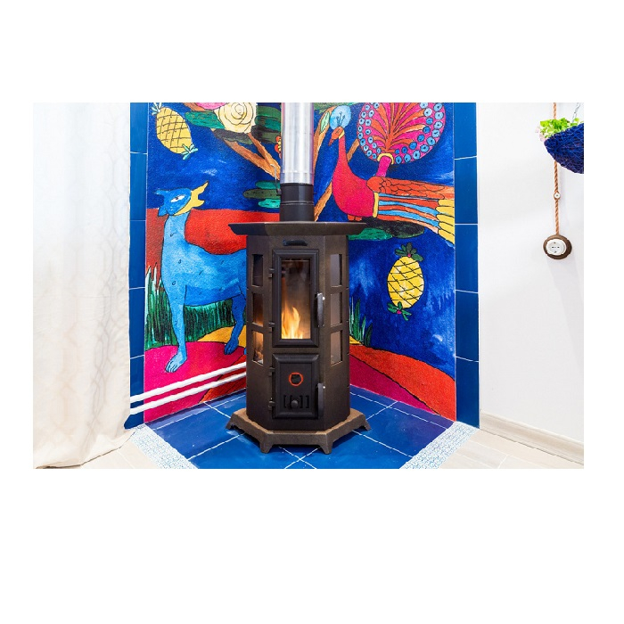 Печь-камин TMF Статика Квинта черная бронза, 10 кВт, d120 мм,  до 150 куб.м