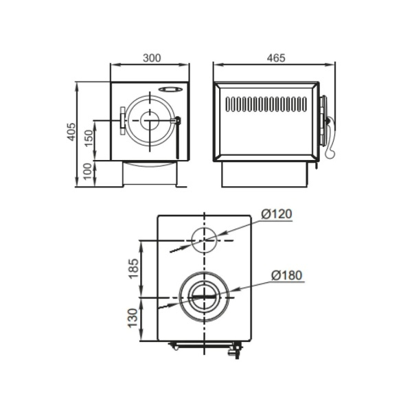 Печь отопительная TMF Золушка 2016 со стеклом, 4 кВт, d120мм, до 50 куб.м