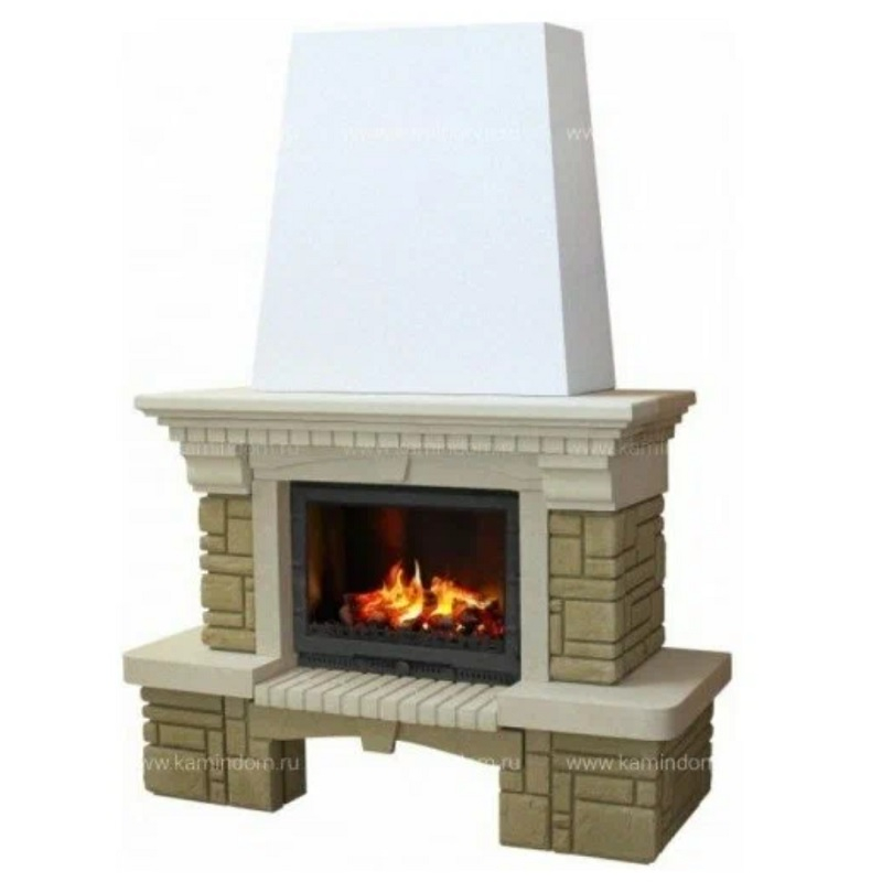 Каминная облицовка Гранд, 1450х1450х1180 мм, 435 кг, доломит, угловая