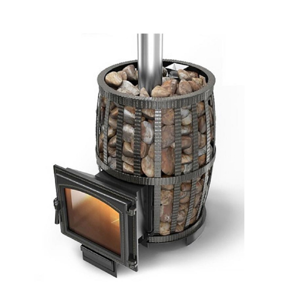 Печь для бани Везувий Легенда Русский пар Ковка 18, дверка 240, А-368247, 24 кВт, d 115, до 18 кв.м