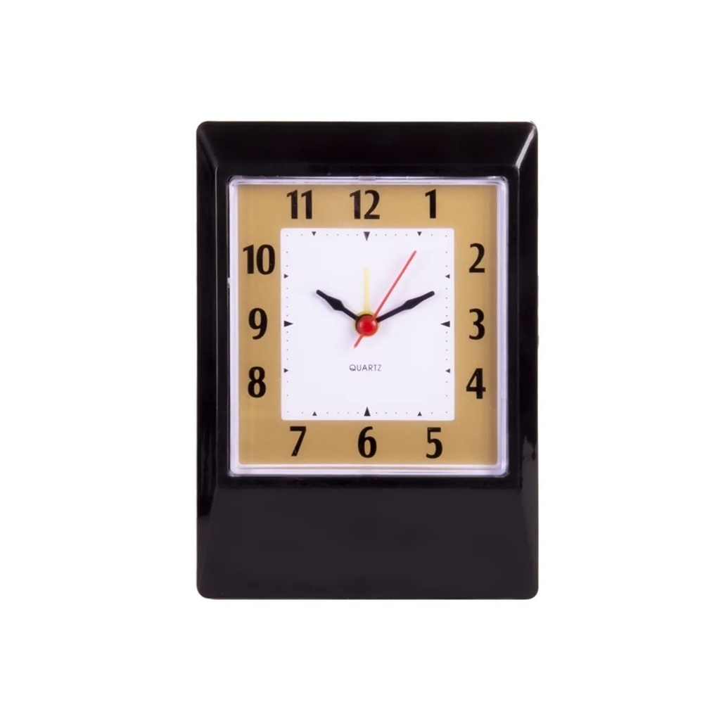 Часы-будильник настольные Рубин В10-002 кварцевые, пластик, черный