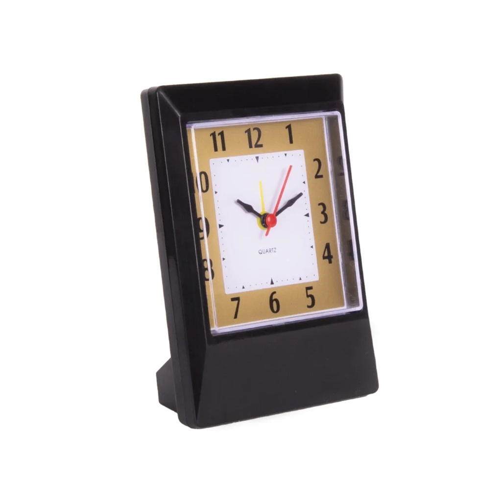 Часы-будильник настольные Рубин В10-002 кварцевые, пластик, черный