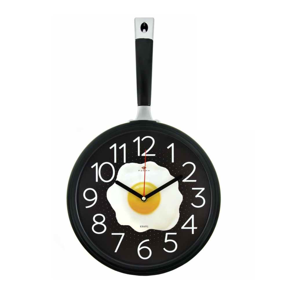 Часы настенные Рубин 2543-004, кварцевый механизм, плавный ход, красные