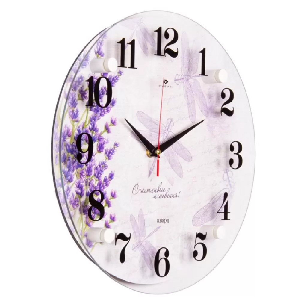Часы настенные Рубин Прованс 3030-160, кварцевый механизм, плавный ход, белые
