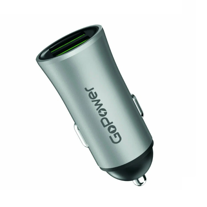 Блок зарядный автомобильный GoPower GPC07U 2USB, серый
