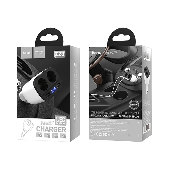 Блок зарядный автомобильный HOCO Z28 2USB 3.1A
