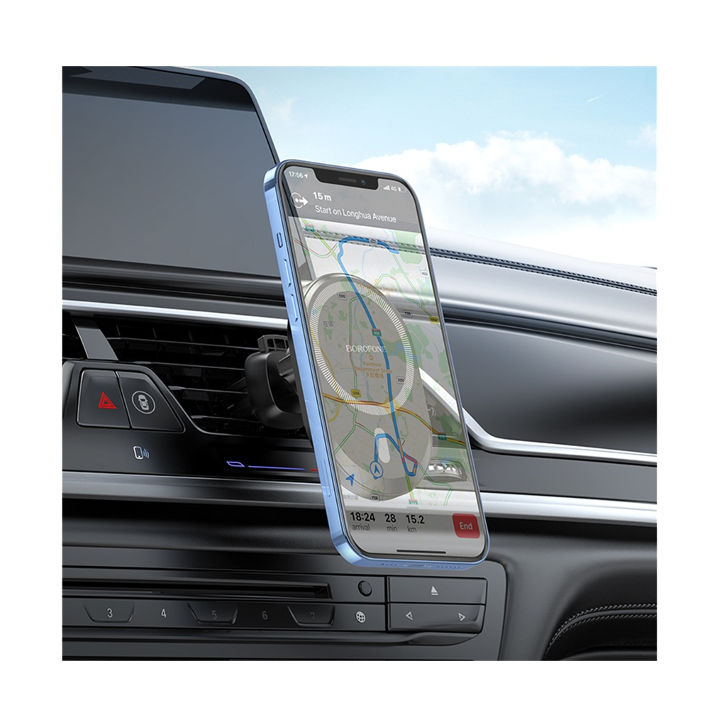 Держатель автомобильный Borofone BH71, магнитный на шарнире, черный