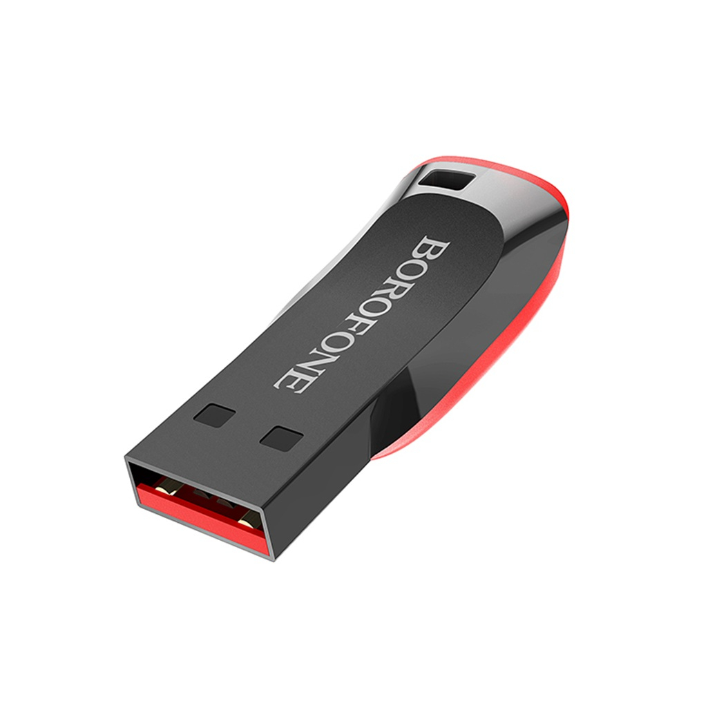 Флеш накопитель USB Borofone BUD2, USB 2.0, 16GB, черный с красным