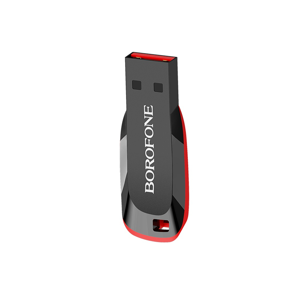 Флеш накопитель USB Borofone BUD2, USB 2.0, 16GB, черный с красным