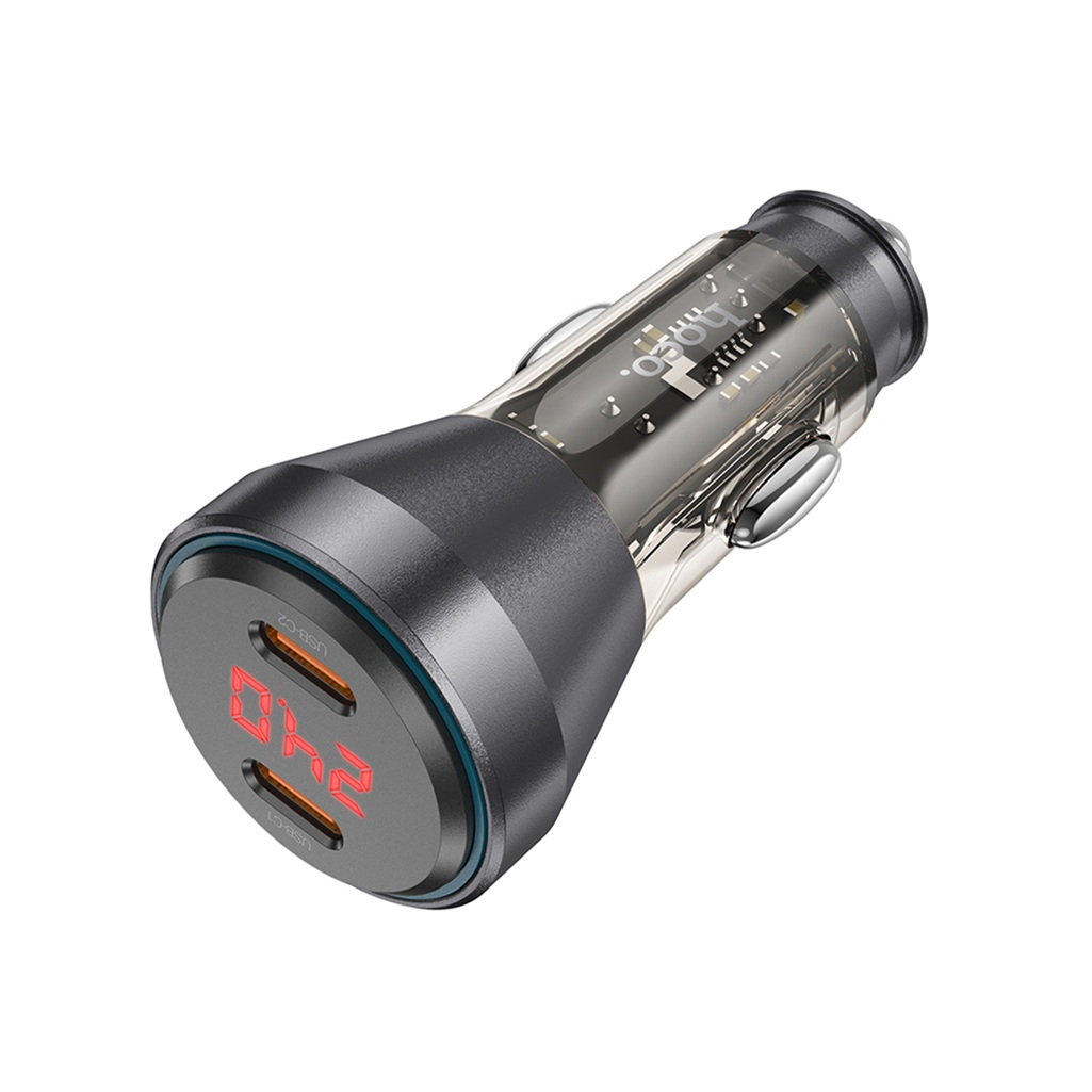 Блок зарядный автомобильный Hoco NZ12C 2xUSB-C, 60 Вт, черный