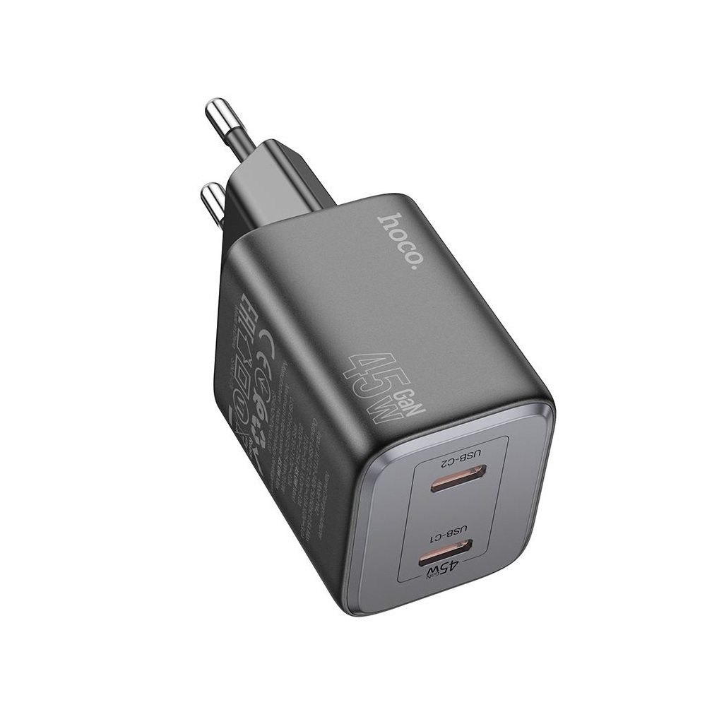 Устройство зарядное для телефона Hoco N42 2xUSB type-C, черный
