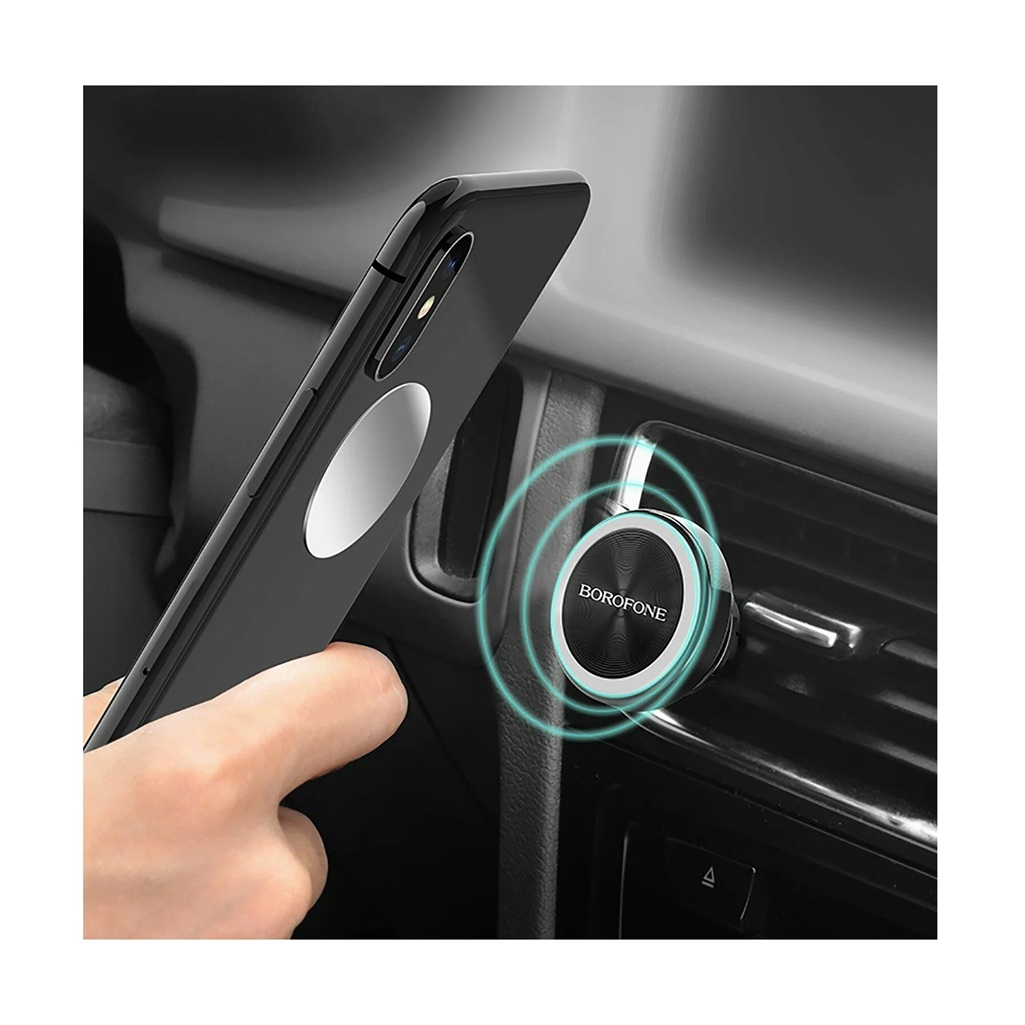 Держатель автомобильный Borofone BH6, магнитный на шарнире, серебристый