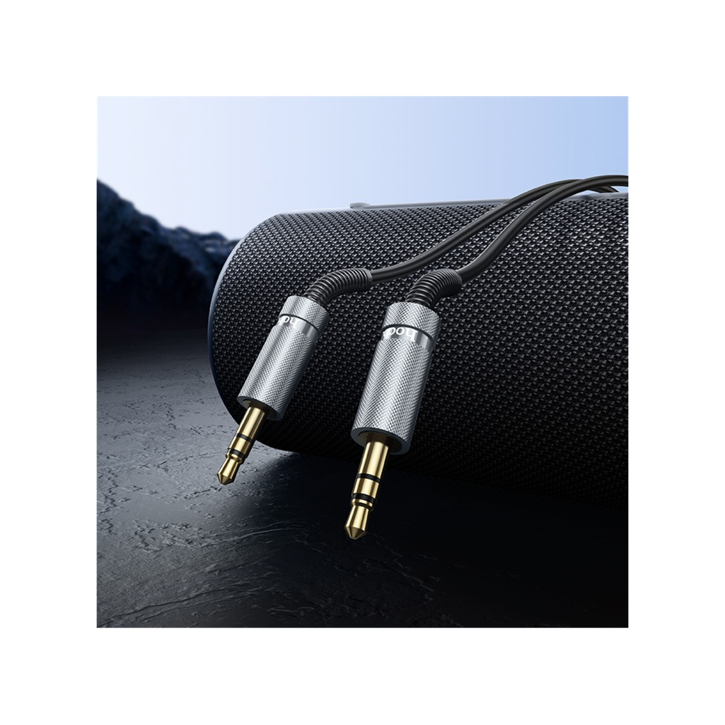 Кабель Hoco UPA31 AUX 3.5-3.5 мм 3 м витой, TPU нейлон, черный