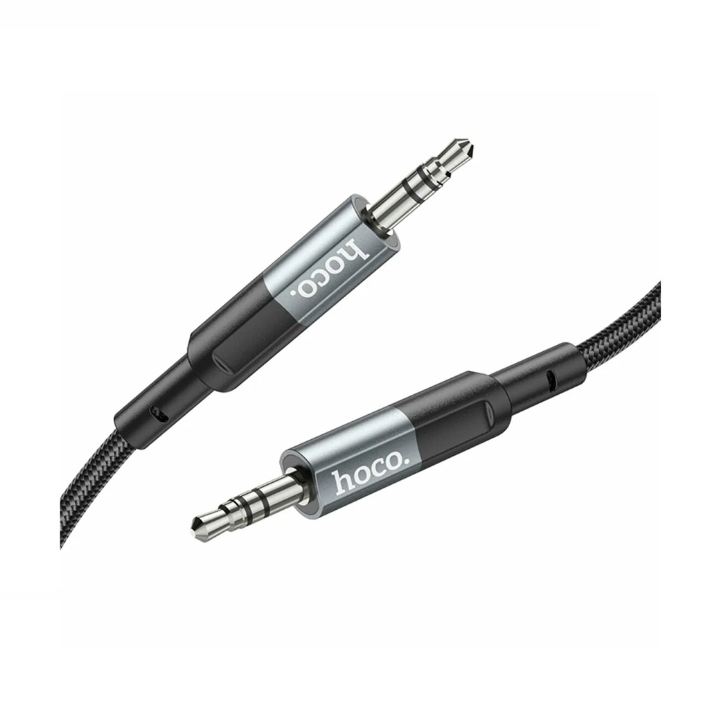 Кабель Hoco UPA23 AUX 3.5-3.5 мм 1 м, нейлоновая оплетка, черный