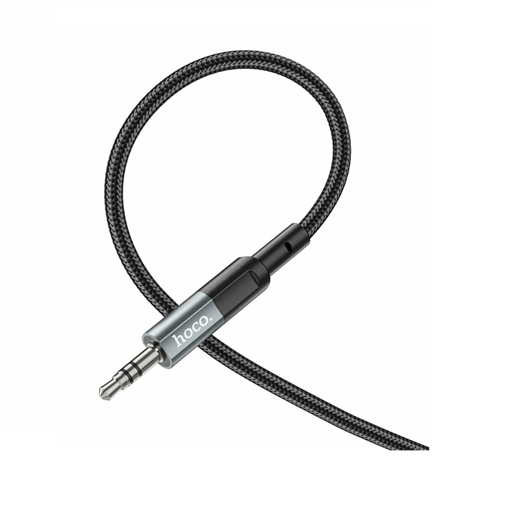 Кабель Hoco UPA23 AUX 3.5-3.5 мм 1 м, нейлоновая оплетка, черный