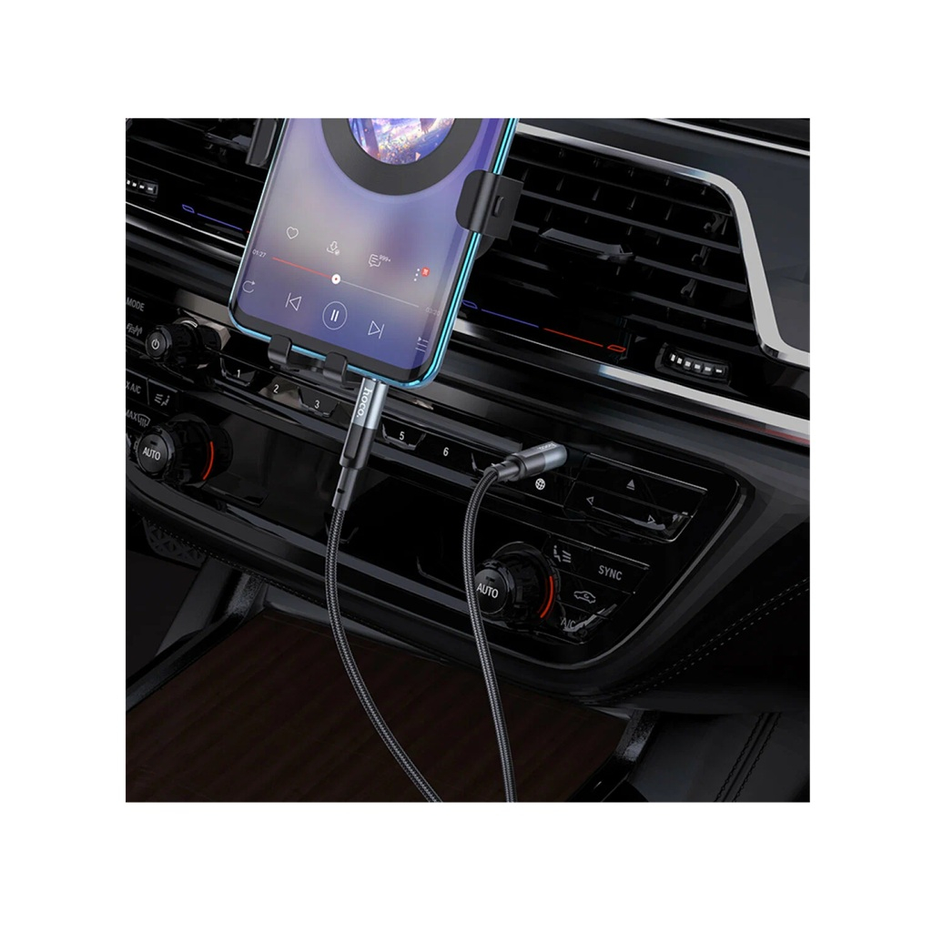 Кабель Hoco UPA23 AUX 3.5-3.5 мм 1 м, нейлоновая оплетка, черный