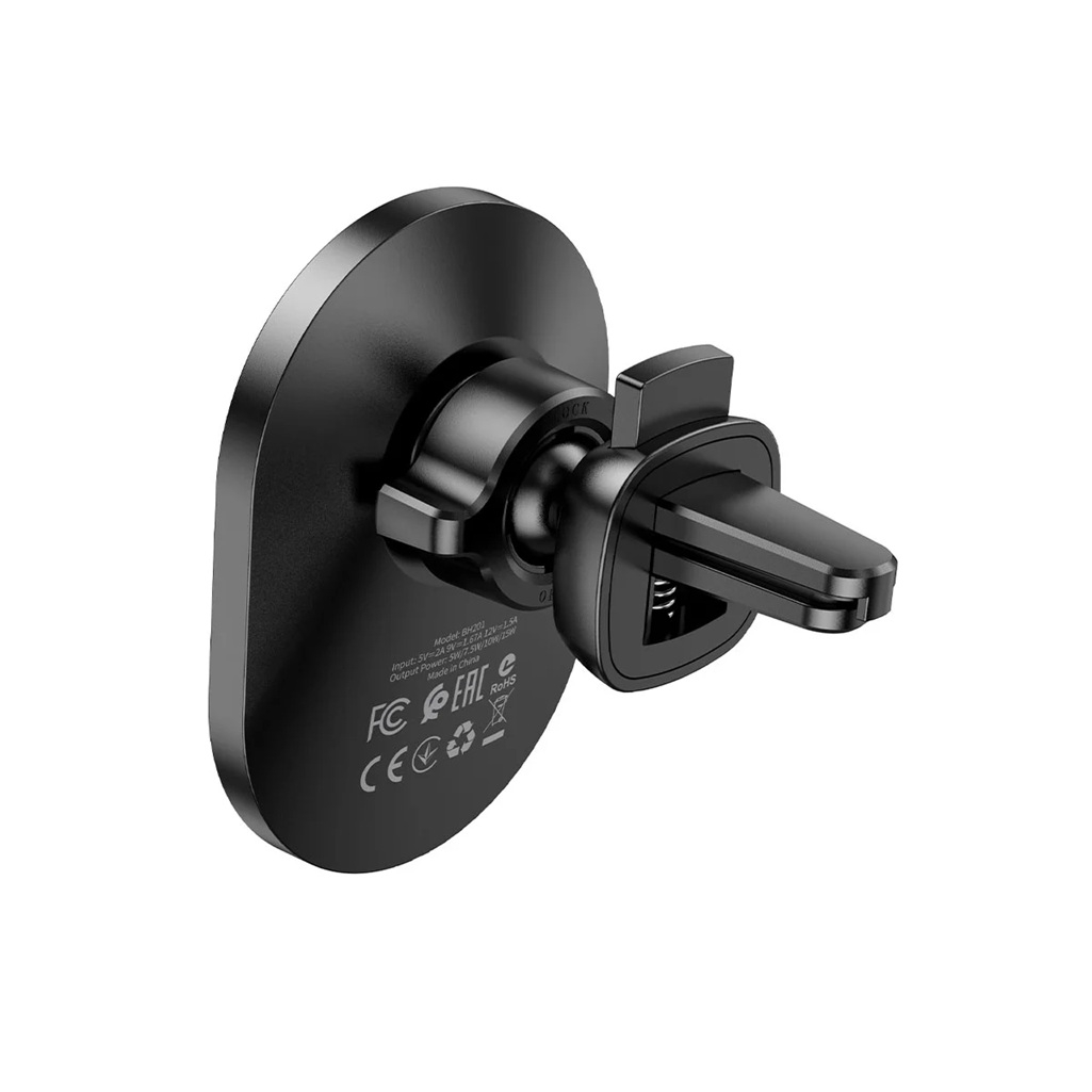 Держатель для телефона Borofone BH201 с зарядным устройством, магнитный, черный