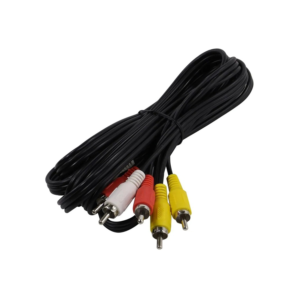 Кабель 5Bites AC3R-020M 3xRCA - 3xRCA 2 м, ПВХ оплетка, различные цвета