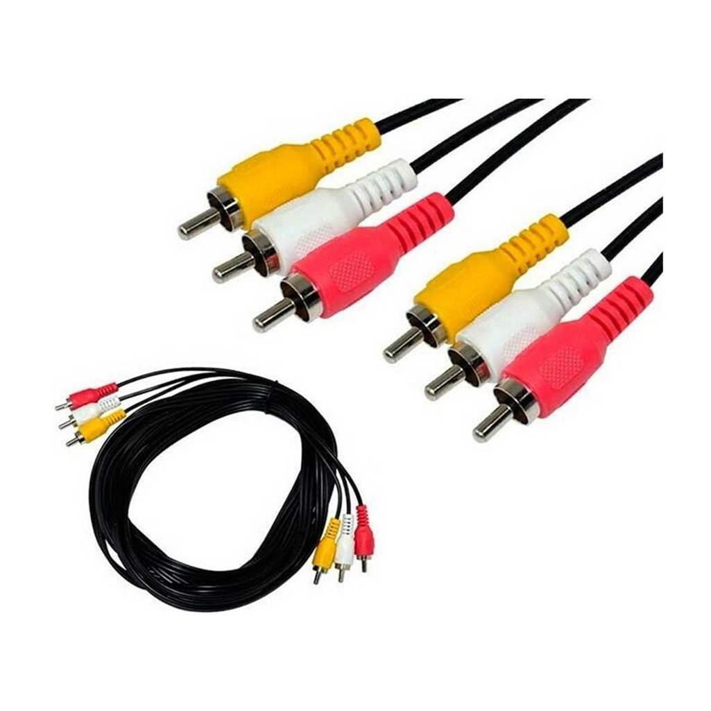 Кабель 5Bites AC3R-020M 3xRCA - 3xRCA 2 м, ПВХ оплетка, различные цвета