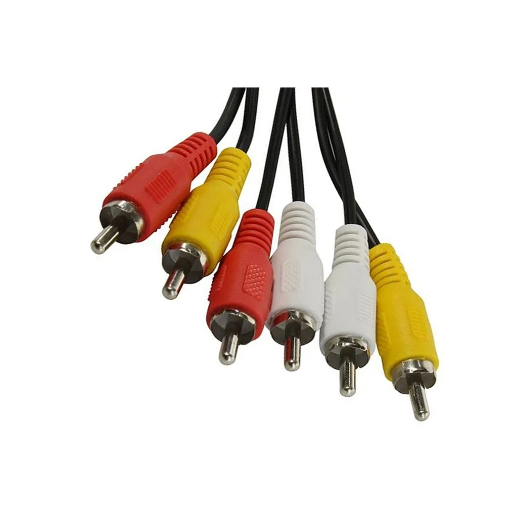 Кабель 5Bites AC3R-020M 3xRCA - 3xRCA 2 м, ПВХ оплетка, различные цвета