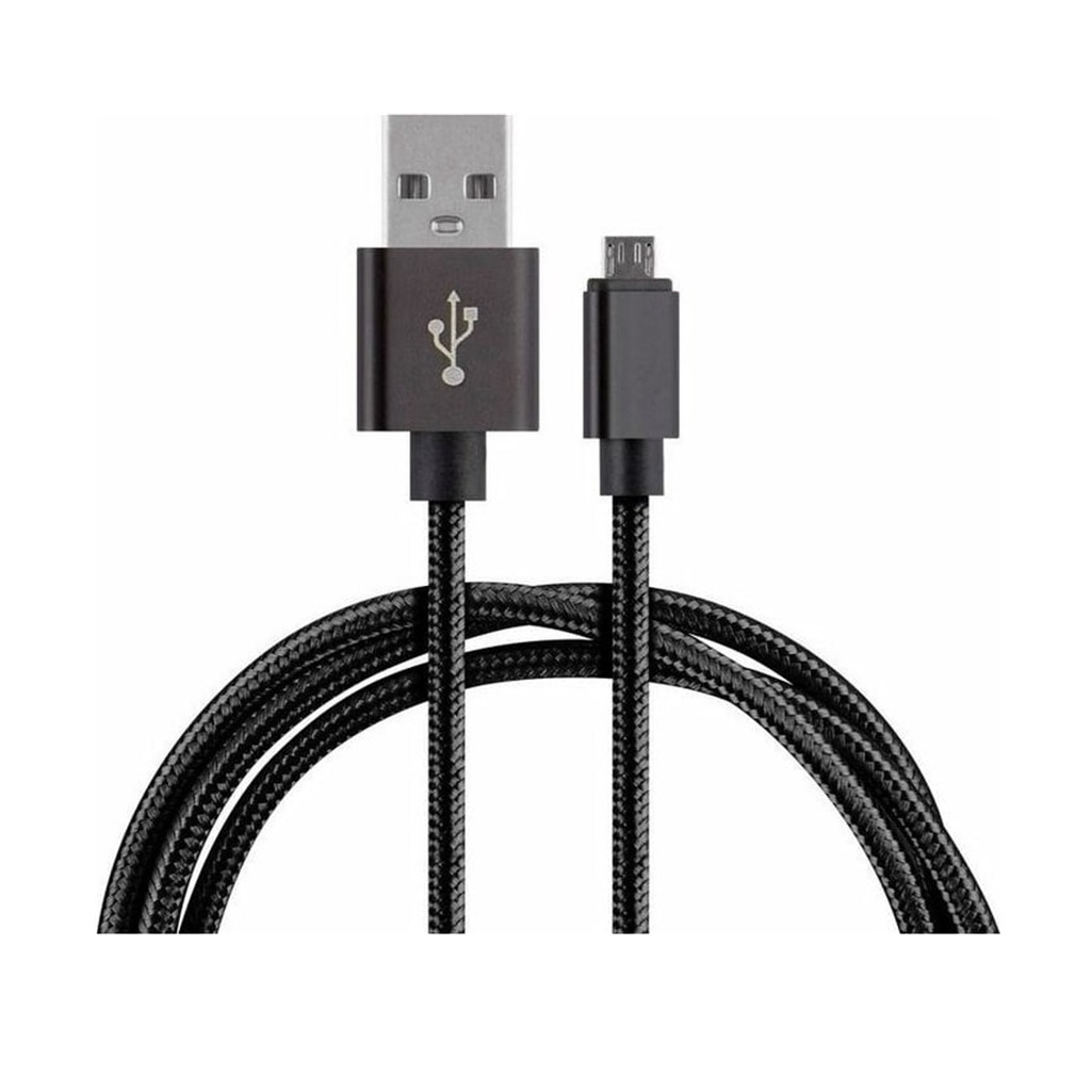 Кабель Energy ET-25 USB-MicroUSB, нейлоновая оплетка, чёрный, 1 м